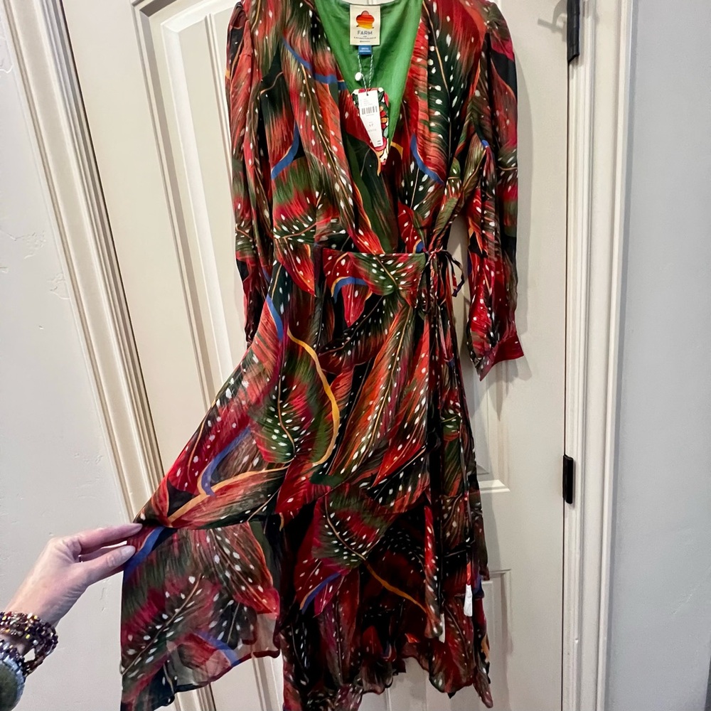 NWT FARM RIO layered wrap dress - Picture 3 of 6